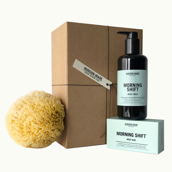 Hudson Made Morning Shift Body Box Gift Set Energizing and Uplifting Natural Ingredients of Rosemary, Peppermint, and Eucalyptus