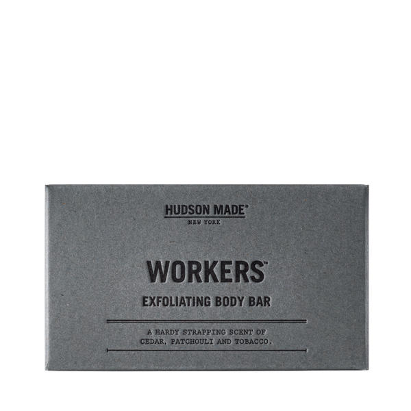 Hudson Made Exfoliating Body Bar with Cedarwood, Patchouli, Sandalwood and Tobacco