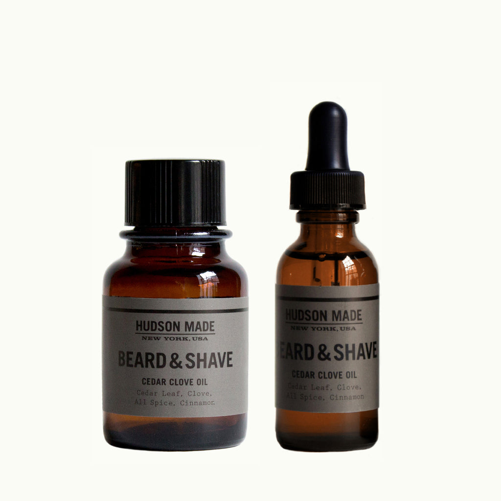 Hudson Made Cedar Clove Beard and Shave Oil with Cedar Leaf, Clove, All Spice and Cinnamon. Detoxing Formula.