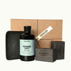 Hudson Made Workers Box Gift Set with Energizing Morning Shift Body Wash, 2 Bars of Tobacco Workers Soap and one Charcoal Ceramic Soap Dish